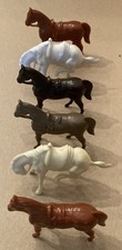 Vintage Plastic Toy Horses Lot 6 - Western Cowboy Playset Pieces