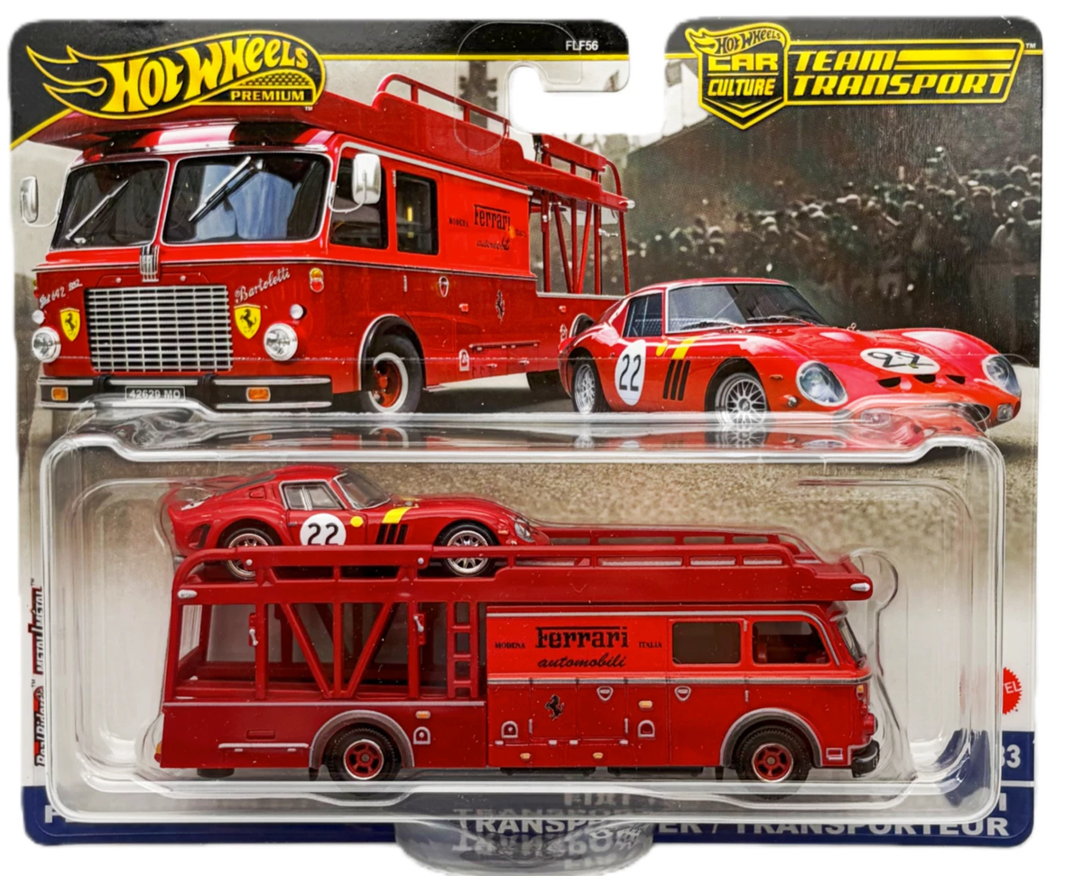 Hot Wheels Premium Team Transport Ferrari 250 GTO & Fiat 642 RN2