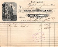 Brown & Thomson Company Hartford CT 1901 Bill...