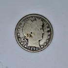 1892 Barber Quarter 25C Silver Coin Circulated  Key Date Free Shipping #SA23