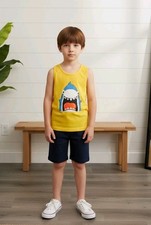 Boys Short Sets Lot Of 7 Each Set Have Different Graphics Size 6-7