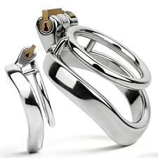 Male Chastity Cage Device Metal Penis Rings Restraint Cages Base Ring With Key