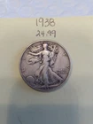 1938 WALKING LIBERTY SILVER HALF DOLLAR -VG ~NICE COIN~