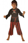 Pirate Child Costume Rubies 701383 Black Red Boys Size Small 4 - 6 NEW!