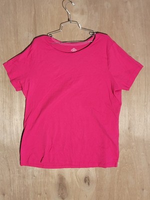 St John s Bay Women s Essential Tee 2X Pink Short Sleeve 100% Cotton Casual Top