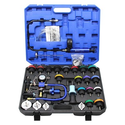 34PCS Universal Radiator Pressure Tester Kit Coolant Vacuum Refill Kit System