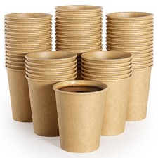 300 Pack 8 Oz Paper Cups, Kraft Hot Coffee Cups, Beverage Disposable Drinking Cu