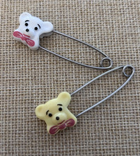 vintage diaper pins bear/ dog large