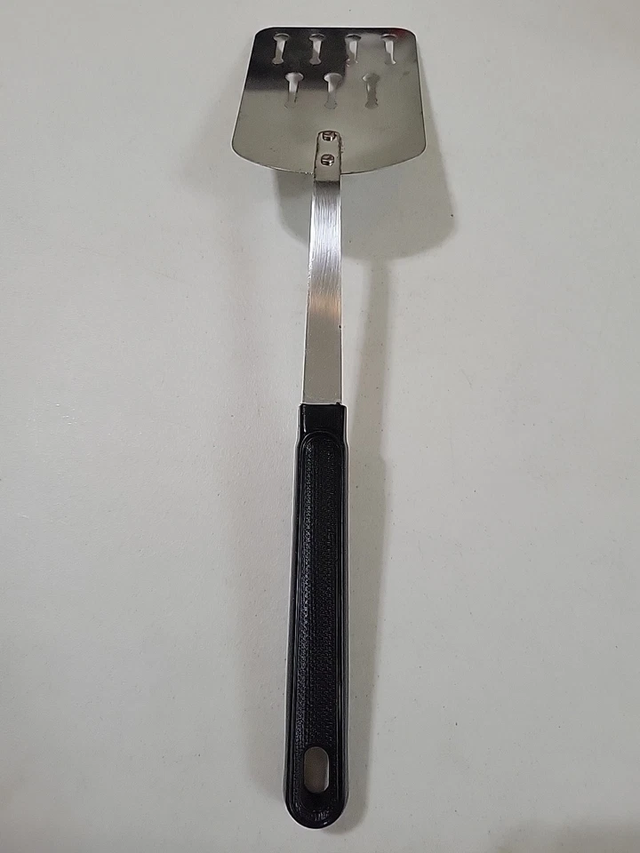 Espátula de cerradura vintage EKCO Flipper Turner cromo negro mango largo EE. UU. Foto 4 de 4