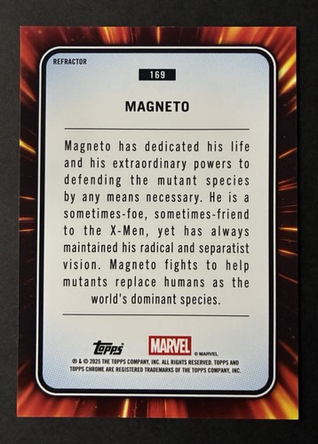 2025 Topps Marvel Chrome - (Magneto) #169 Refractor - Picture 2 of 2