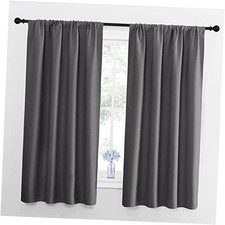 Blackout Curtains Panels for Bedroom - Thermal 42"W x 63"L Pack of 2 Grey