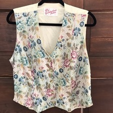 Vintage Tapestry Style Vest Cottagecore Whimsy Grandmacore M/L