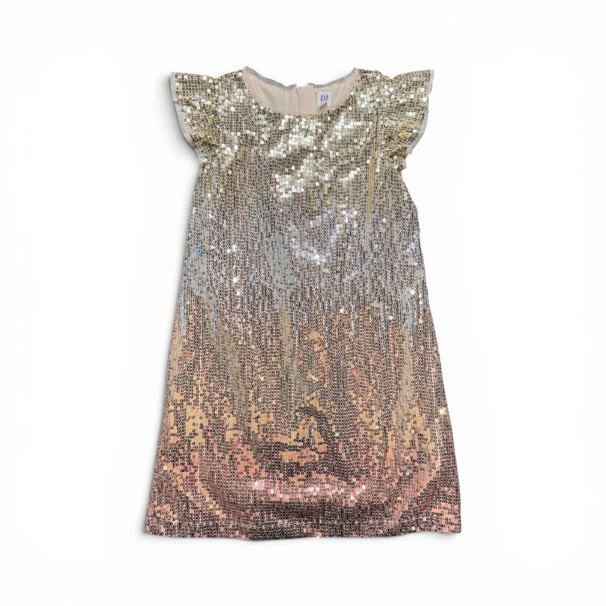 gap gold sequin dress Kids Puff Sleeve Sequin Dress