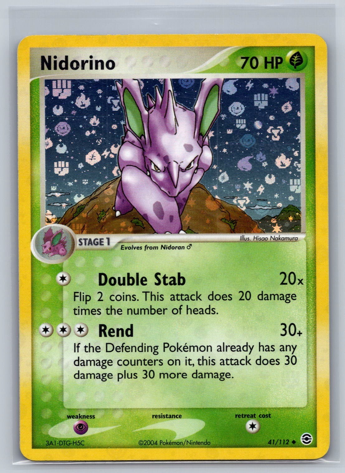 Nidorino 41/112 Uncommon FireRed & LeafGreen Pokemon Reverse Holo Near Mint