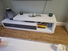 TV Stand White & Grey Colour High Gloss Cabinet Unit