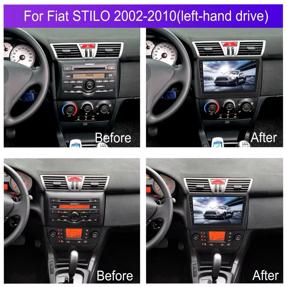 Autoradio 9" CarPlay Android 15 Per FIAT STILO 2002-2010 KIT 5G Accessori 2+64GB - Immagine 2 di 4