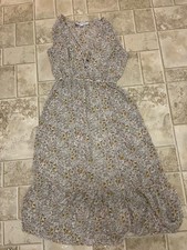 Emma & Michele Medium Floral Maxi Dress Button Up 