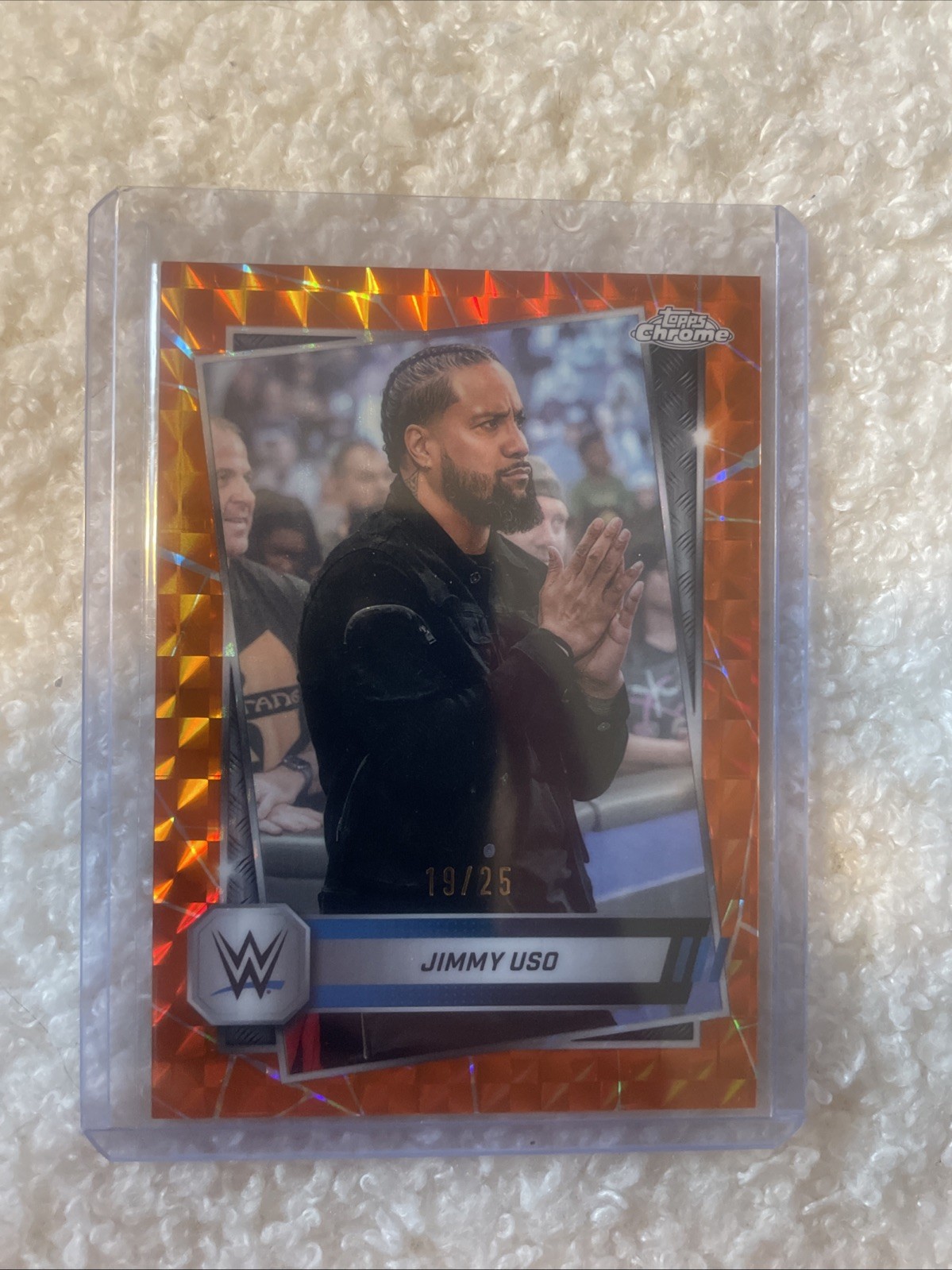 2025 Topps Chrome WWE Jimmy Uso #56 Orange Geometric Refractor /25