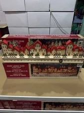 Holiday Wooden Village LED Advent Calendar, 30"x4"x8"