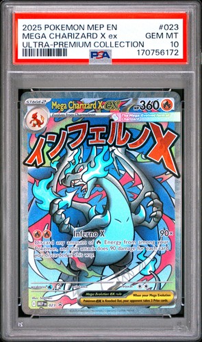 2025 POKEMON MEP EN-ME BLACK STAR PROMO #023 MEGA CHARIZARD X EX PSA 10