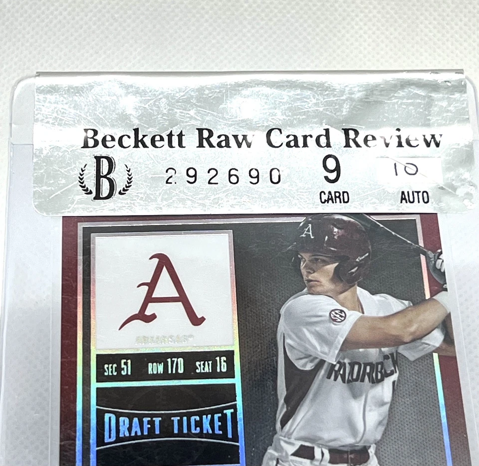 2015 CONTENDERS AUTO ANDREW BENINTENDI ROOKIE BECKETT RAW /99 GRADED 9 AUTO 10  - Image 3 of 3