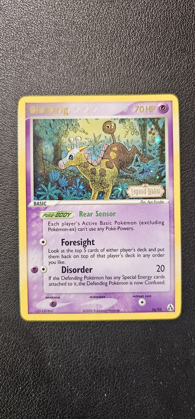 Pokemon - Girafarig Legend Maker 16/92 Reverse Holo Stamped