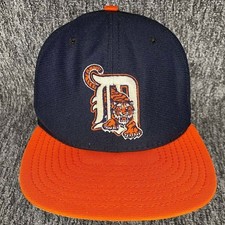 New Era Detroit Tigers Hat Mens M L Navy Orange Snapback Vintage Made in USA