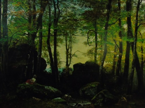 B-E. Bertrand "Mädchen mit Schafen in einer Lichtung" Öl, signiert, datiert 1872 - Bild 2 von 7