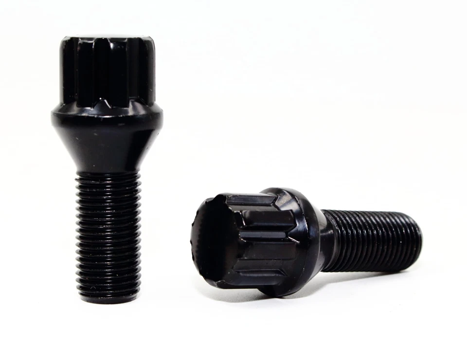 4 14x1.25 28mm Shank Black Factory Style Wheel Locks W/ 2 Keys Conical for BMW - Image 3 of 4