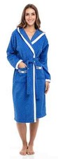 Ladies Dressing Gown 100% Terry Cotton Soft Waffle Pattern Thick Women Spa Robes