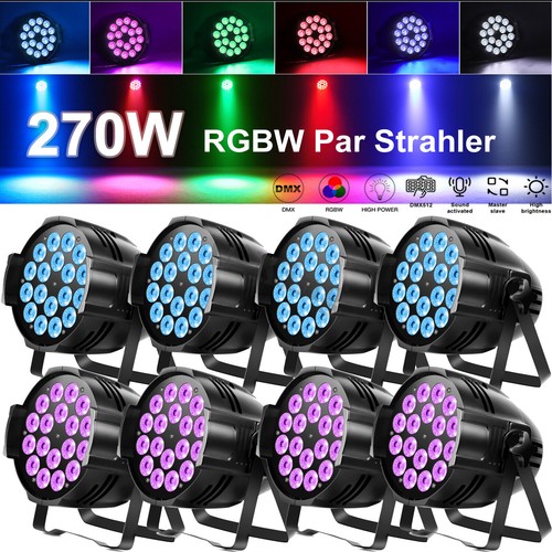8PCS 270W 18LED Par Light RGBW Stage Wash Lighting DMX DJ Disco Party Show Light - Picture 4 of 27