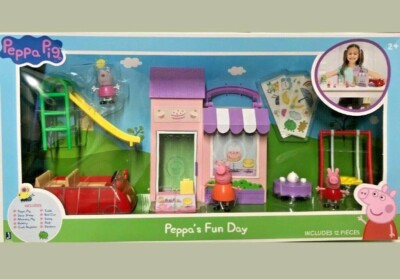 Peppa Pig Fun Day Value Box w/ 3 Sets Bakery Little Red Car Playground & Figures