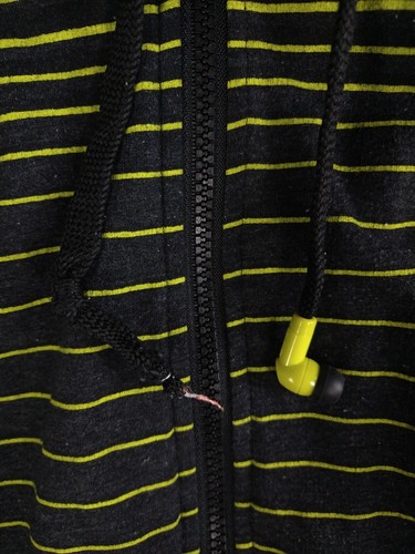 Tony Hawk Lined Hoodie (Mens Size M Medium) Striped Gray Yellow - Read - Picture 4 of 8