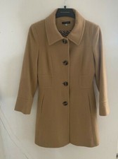 Luxuries James Lakeland Ladies Wool & Cashmere Long Coat Uk Size 12 Camel Brown