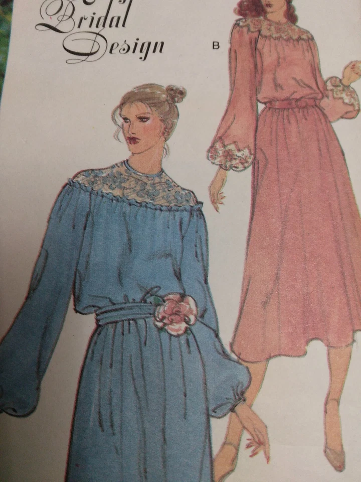 Dress Gown Bridal Wedding 12 VOGUE 2017 Sewing Pattern UC FF VTG 80s Bellville - Image 3 of 4