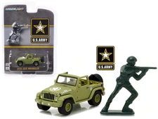 2016 Jeep Wrangler U.S. Army w/ Soldier Diecast Model - 1:64 Greenlight 29884*