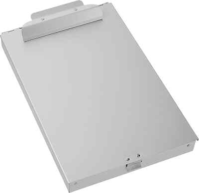 Metal Clipboard Case Paper Storage Box Aluminum Form Holder Self-Locking Student