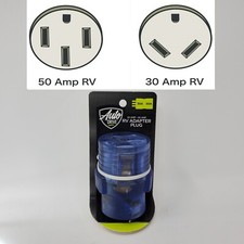 RV Camping Power Adapter Plug, Converter 30 AMP Male 50 AMP Female