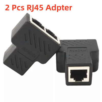2pcs 1zu2 RJ45 Adapter Splitter 8P8C Ethernet LAN CAT6 Netzwerk Kabel Verteiler