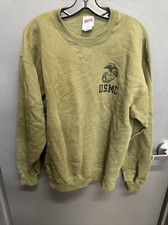 Vintage Soffe USMC Men  s Sweatshirt Sz L Military Marine Corps Green