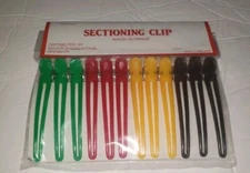 VINTAGE Sectioning Clip 12pack Nylon Aluminum Hair Salon 80s Multicolor Prop NOS