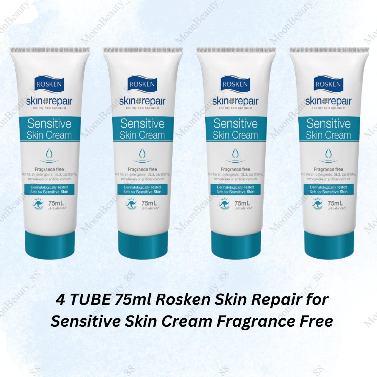 Rosken Skin Repair Cream for Sensitive Skin Fragrance Free 75ml 4 Tubes