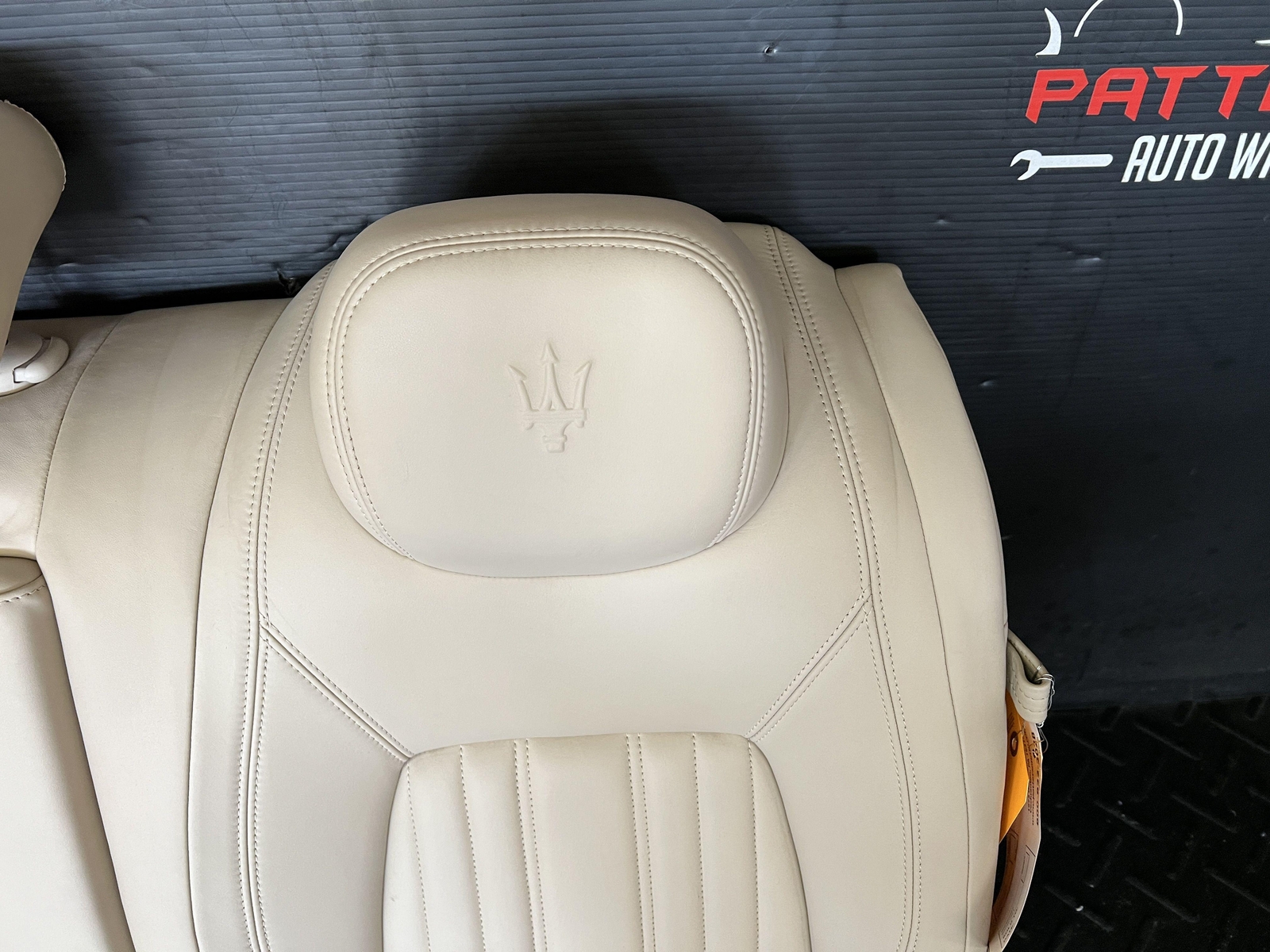 2016 MASERATI GHIBLI REAR DRIVER BACK UPPER SEAT CUSHION W/HEADREST TAN LEATHER