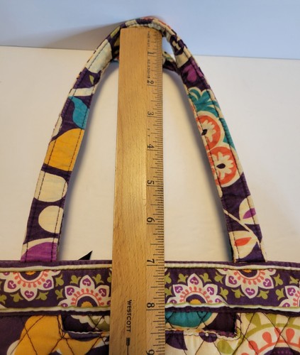 Vera Bradley Retired Tote Bag Zippered Plum Crazy Multicolor - Picture 8 of 11