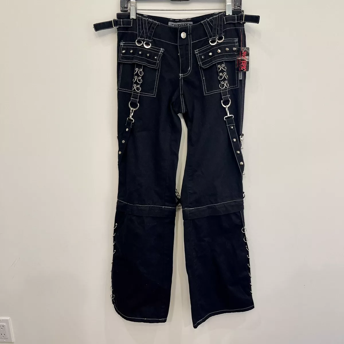 Vintage Tripp Pants Y2K NYC Hot Topic Studded Black Goth Jr Sz 1