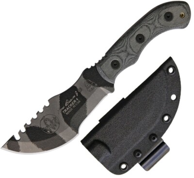 TOPS Mini Tom Fixed Knife 3.5'' 1095HC Steel Full Blade Canvas Micarta Handle