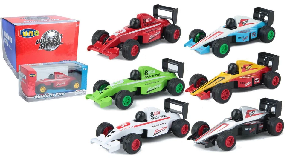 DIAKAKIS Luna Rennwagen-Set Modern City 6-tlg Metall DIE-CAST Autos Reibungsbetrieben +3J