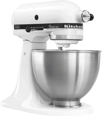 KitchenAid ホワイト KitchenAid Artisan 5 Quart Tilt-Head Stand Mixer in