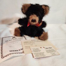100 Mink Teddy Bear - 1982 Rare Bear, original tag  ribbon  pedigree w/ seal