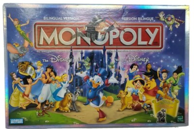 Hasbro MONOPOLY classic Disney Edition Board Game 2001 Bilingual